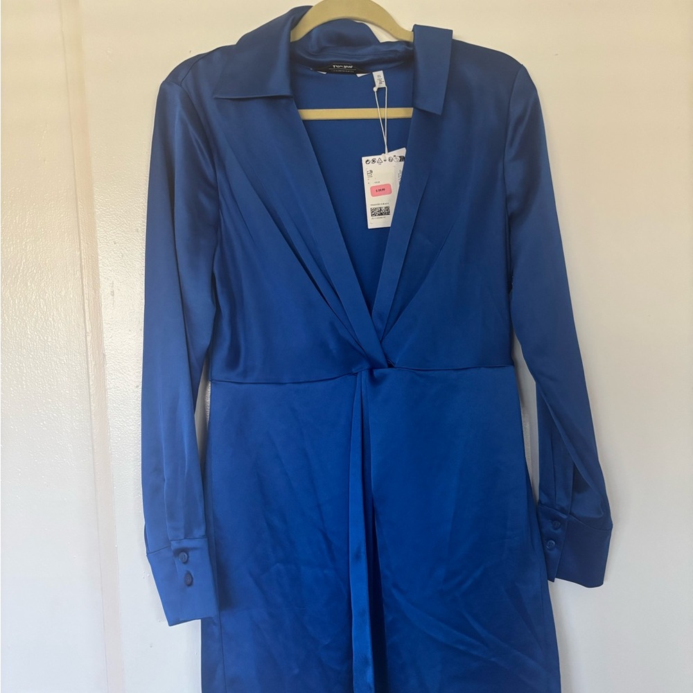 & Other Stories Deep Blue Long Sleeve Dress